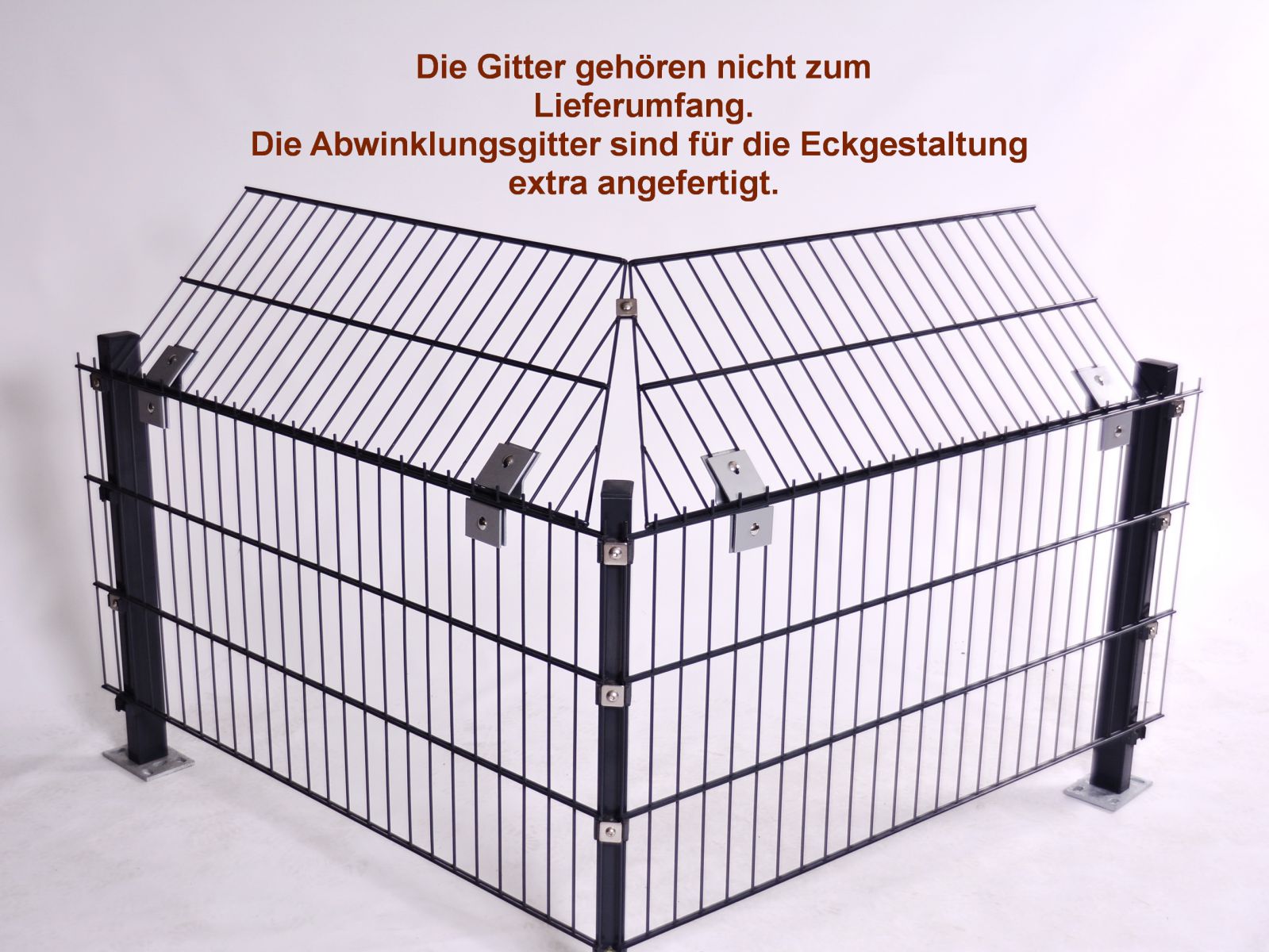 Übersteigschutz Abwinklung-Mattenhalter zum Doppelstabmattenzaun